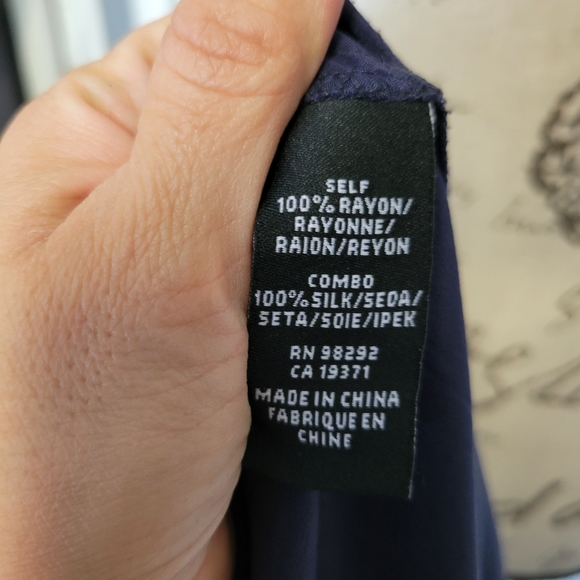 Tibi Silk Blend Navy Long Sleeve Casual Streetwear Drop Waist Dress Size‎ S - Picture 3 of 8